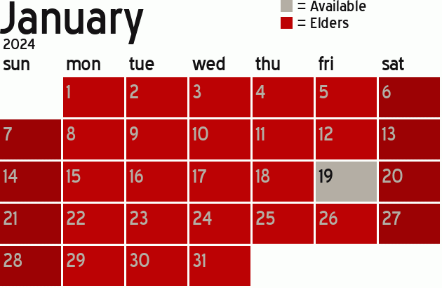 Missionary Dinner Calendar